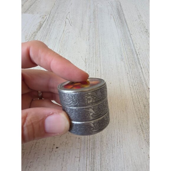 Mini trinket pill box dried flower vintage containers - Picture 8 of 8